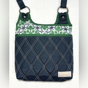 Cinda b crossbody NEW (no tags) / navy, green, pink - triple pockets, adjustable